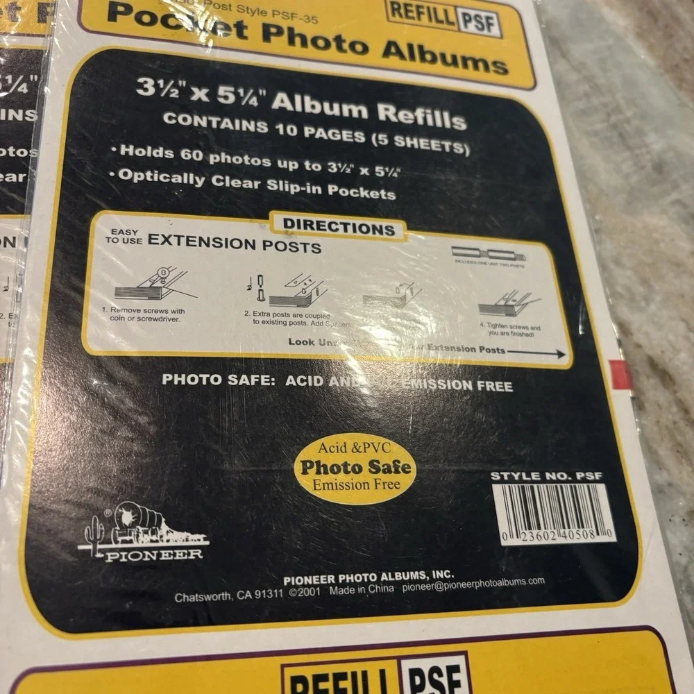 LOT THREE PIONEER PSF-35 Photo Album Refill Pages 60 Photos 3.5